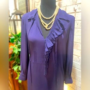 Ted Baker Blue Ruffled Tiered Midi Dress